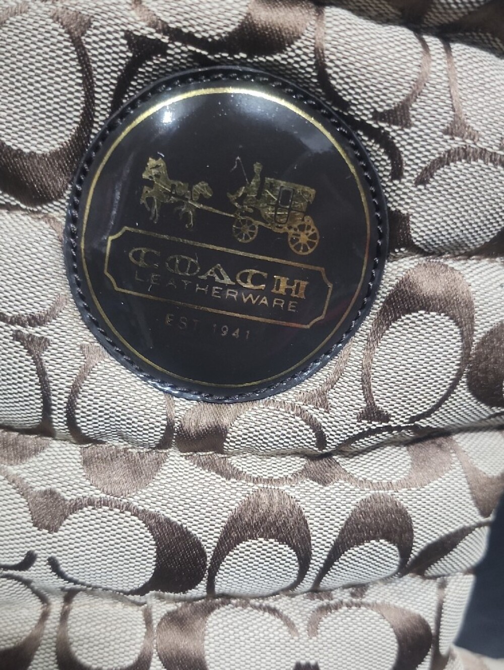 Coach Quilted Signature Logo Boots - Brown/Cream - Picture 3 of 14